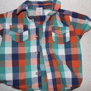 OP Toddler Boys Button Up Striped Shirt 24 Months